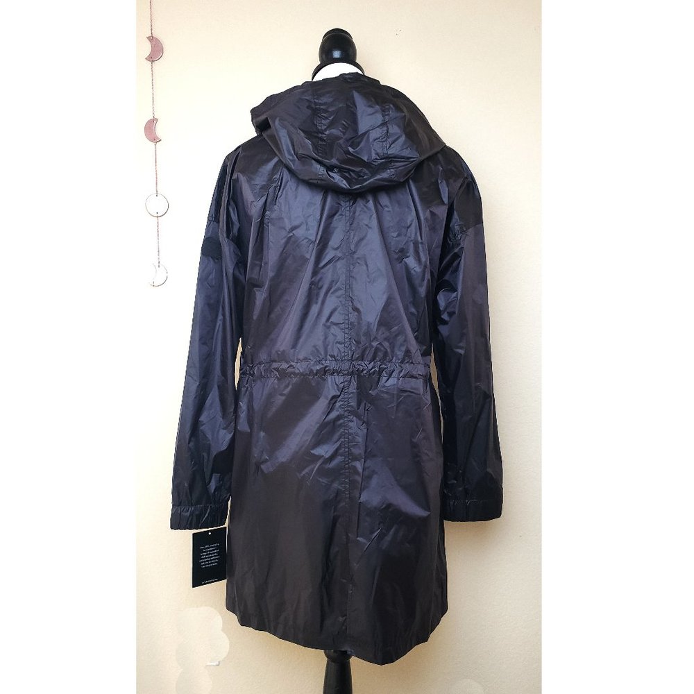 London Fog Women's Cinched Waist Long Windbreaker - Picture 3 of 8